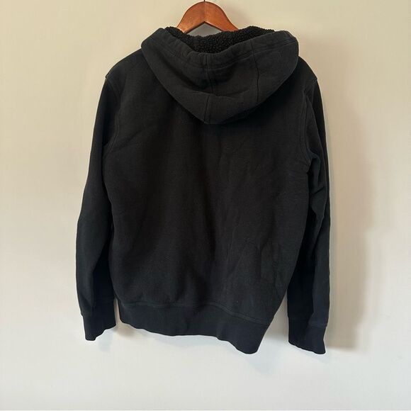 Eddie Bauer Men's Size M Fleece Lined Black Full Zip Hooded Sweatshirt - Picture 3 of 4